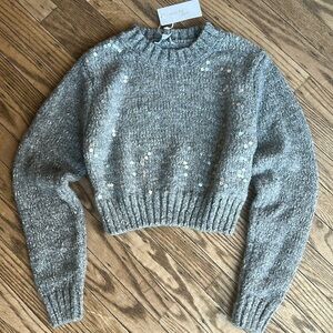 Edit By Nine Sequin embellished cropped sweater top size small NWT